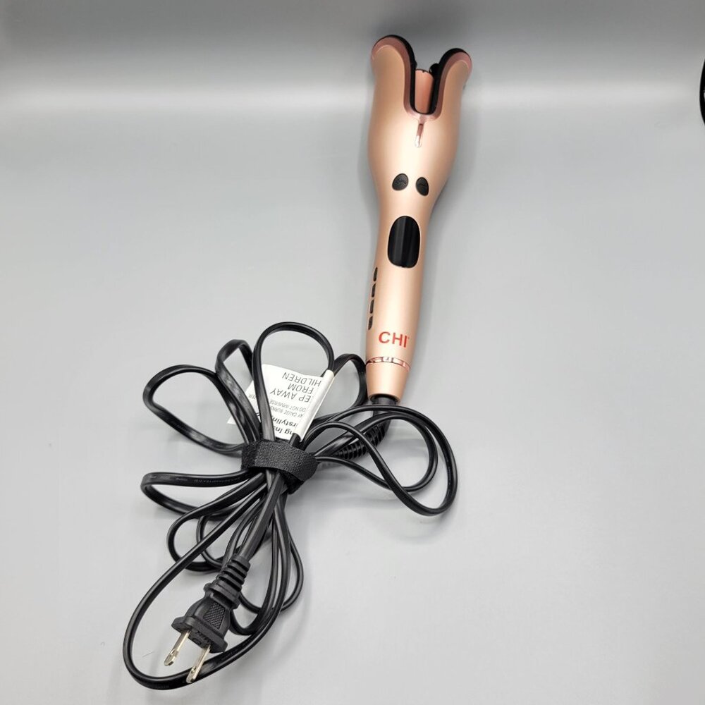 Chi Spin N Curl Ceramic Rotating Hair Curler Rose Gold No Box